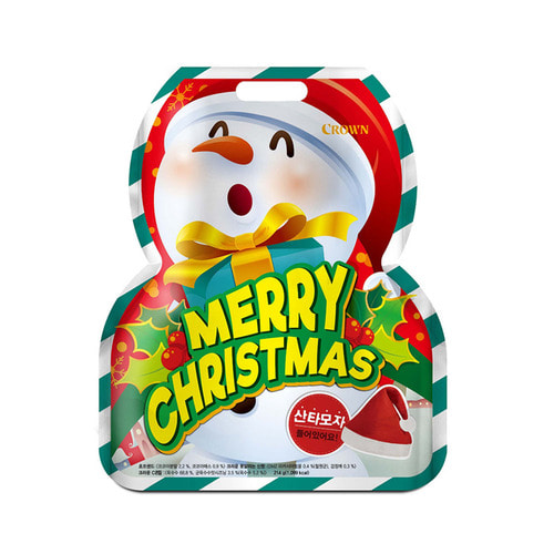크라운 크리스마스 눈사람 1팩(산타모자 포함)/과자선물세트