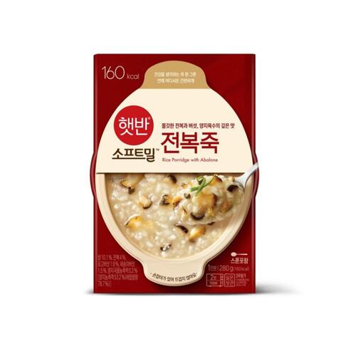 CJ 햇반소프트밀 전복죽 용기 280g/간편식/즉석죽
