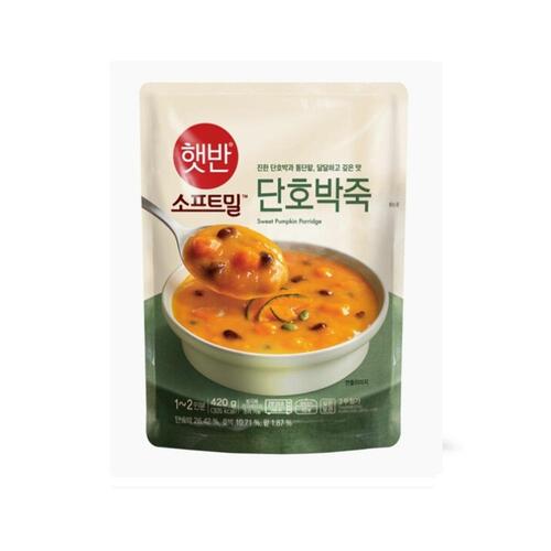 CJ 햇반소프트밀 단호박죽 파우치 420g/간편식/즉석죽