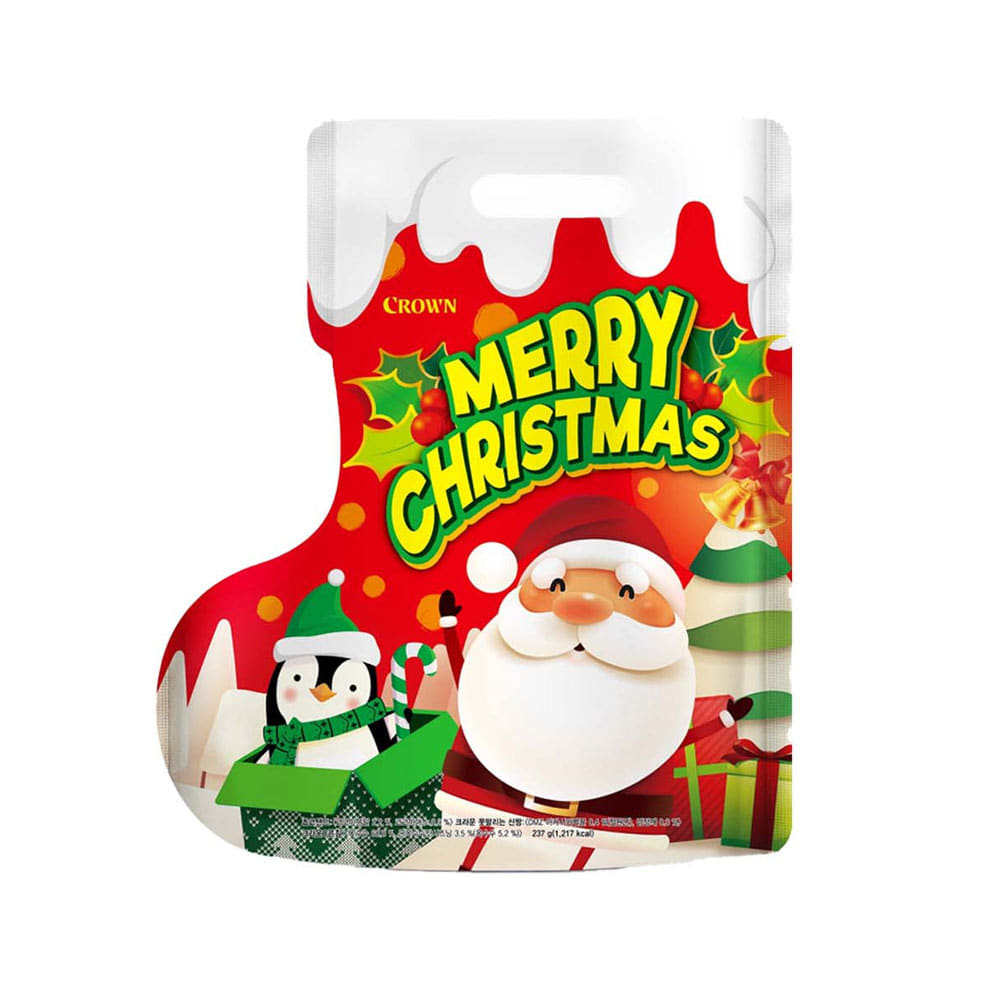 크라운 크리스마스 산타양말 1팩/과자선물세트