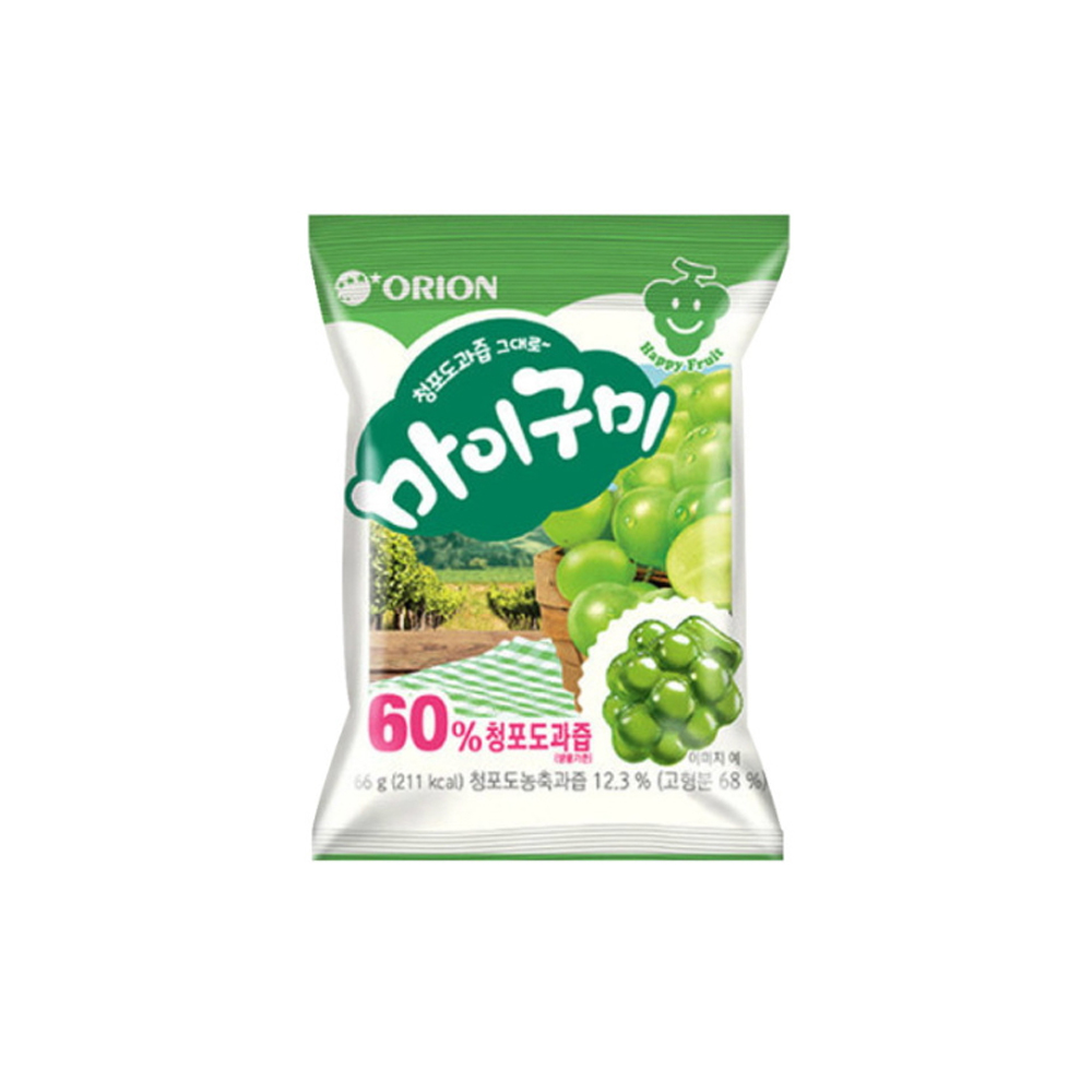 젤리 오리온 마이구미 청포도맛 66g/캔디