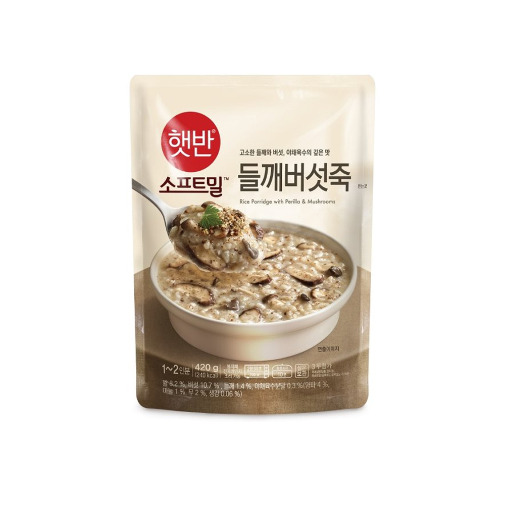 CJ 햇반소프트밀 들깨버섯죽 420g/즉석죽/간편식